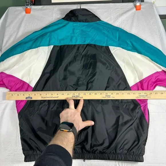 Vintage 90s Nike Silver Tab Windbreaker Jacket - Men's Large - Picture 12 of 16